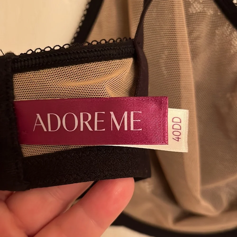 Adore Me Black Celestine Unlined Plus Sexy Lace Underwire Bra Size 40DD